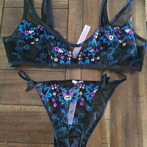 Savage X Fenty Wallflower Bralette (XL) & Panty (L) Set EUC